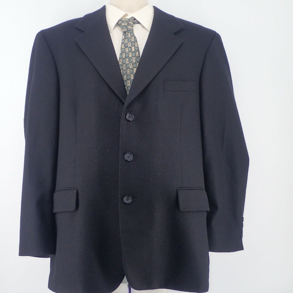 OSCAR DE LA RENTA MENS 43R BLAZER WOOL CASHMERE BLEND  THREE BUTTONS THREE EXTER